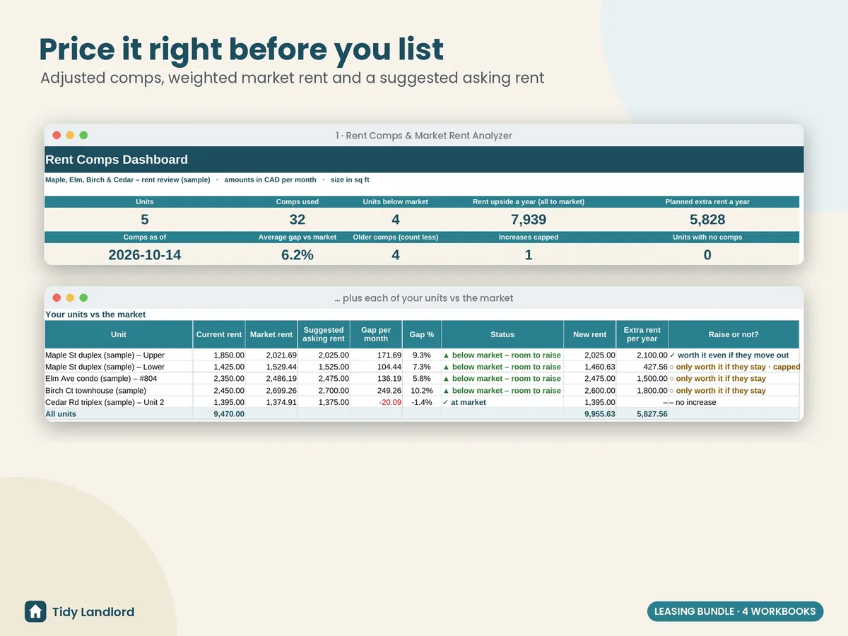 Rent comps & market rent analyzer