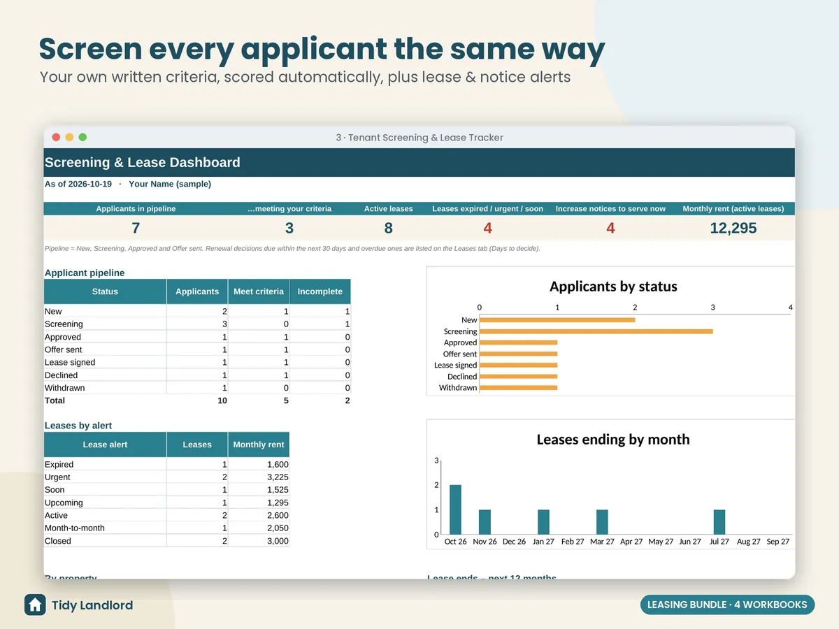 Tenant screening & lease tracker