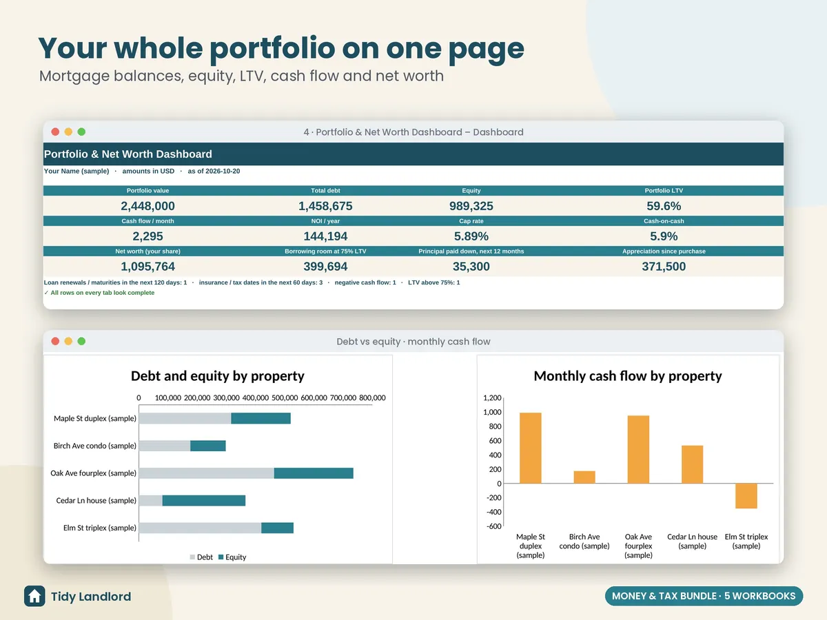 Portfolio & net worth dashboard