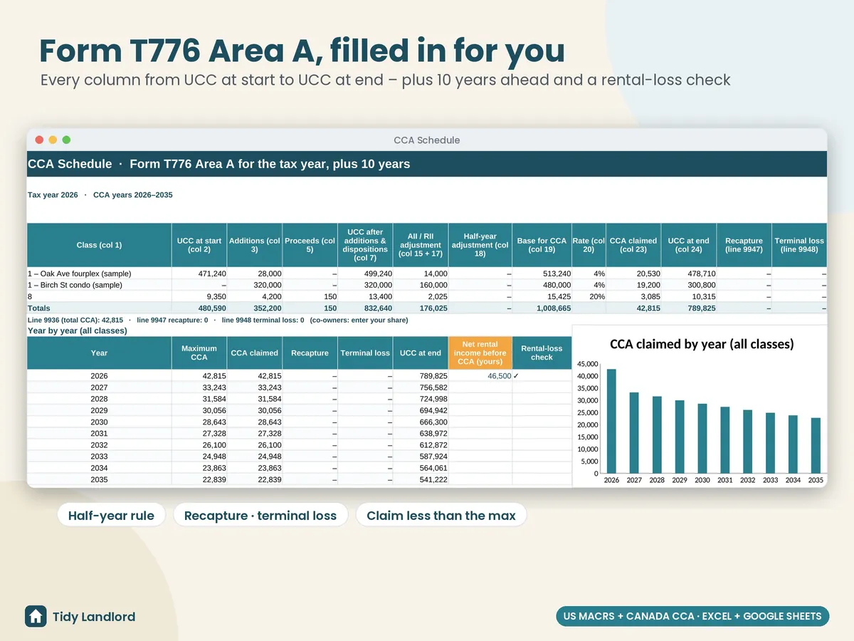 Form T776 Area A, filled in