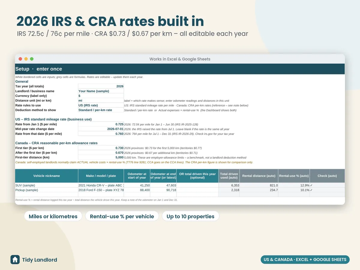 Rates and setup