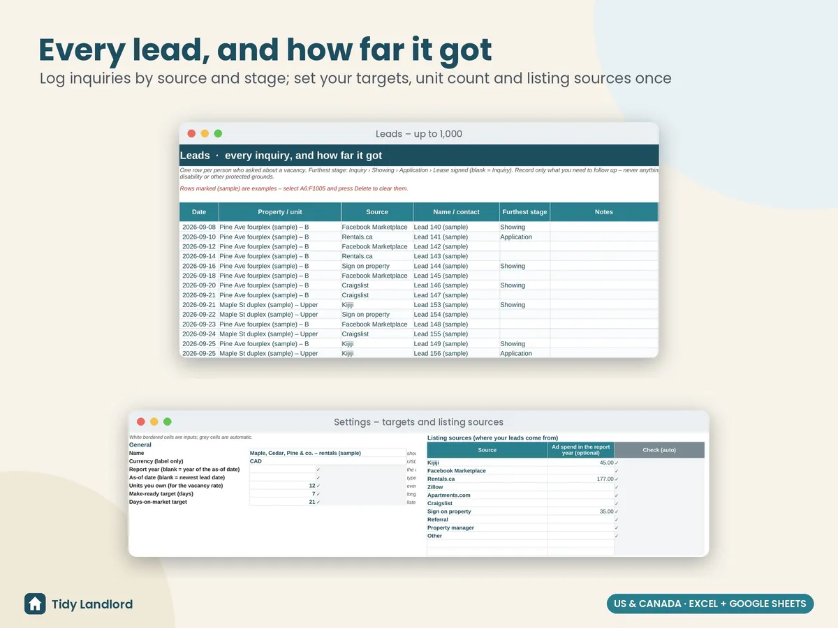 Leads and settings