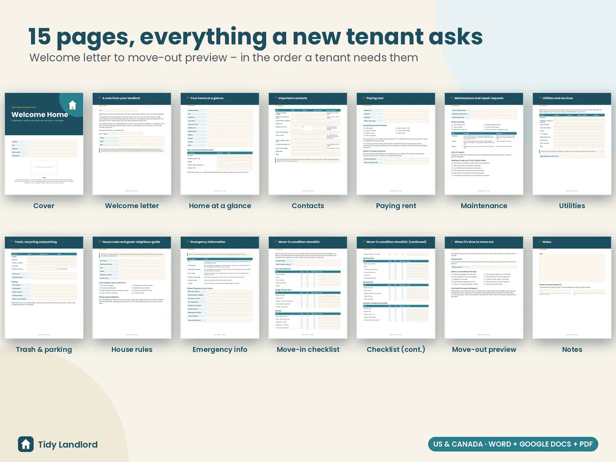 15 pages, everything a new tenant asks